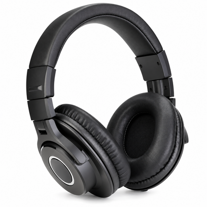 Wired Studio Headphones, 40 mm Drivers, Two Detachable Cables, Black