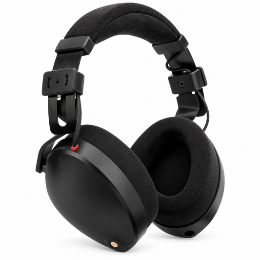 Over-Ear Studio Headphones, Locking Headband, Detachable Cable, Black